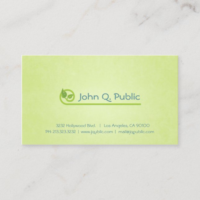 Tarjeta De Visita Salón de belleza con hojas verdes naturales (Anverso)
