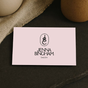 Tarjeta De Visita Salón de Belleza con Letra Elegante Logotipo de Mo