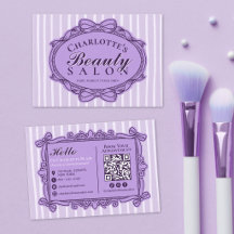Salón de Belleza con Marco de Lazo Vintage Morado