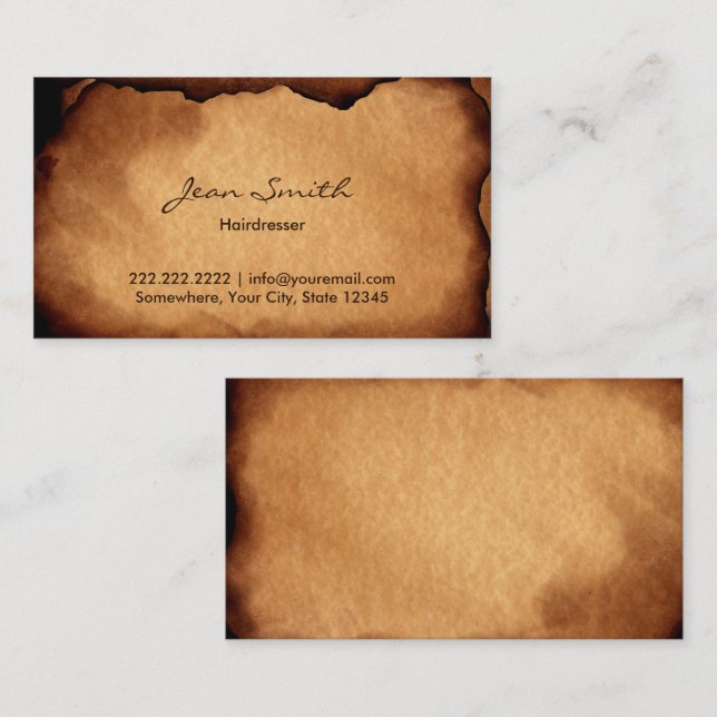 Tarjeta De Visita Salón de belleza con peluquería Vintage (Anverso / Reverso)
