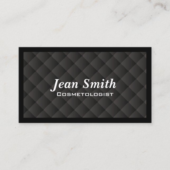 Tarjeta De Visita Salón de belleza Cosmetólogo de Cuchillo Negro (Anverso)