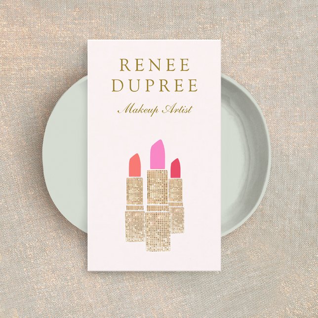 Tarjeta De Visita Salón de belleza de artista de maquillaje con lápi (Subido por el creador)
