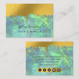 Tarjeta De Visita Salón de Belleza de Artista de Maquillaje de Ópalo