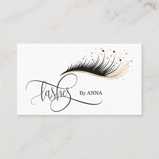 Tarjeta De Visita Salón de belleza de artistas de larga extensión de (Anverso)