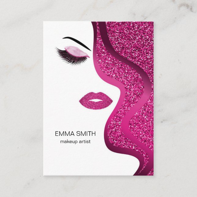 Tarjeta De Visita Salón de belleza de artistas de maquillaje Purpuri (Anverso)