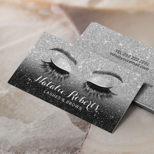 Tarjeta De Visita Salón de belleza de brotes de latigazos Purpurina  (Subido por el creador)