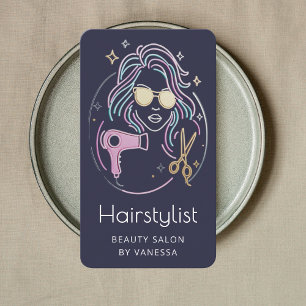Tarjeta De Visita Salón de Belleza de Estilista de Pelo de Lujo Mari