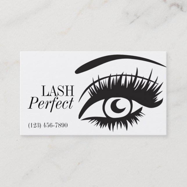 Tarjeta De Visita Salón de Belleza de Extensiones Lash (Anverso)