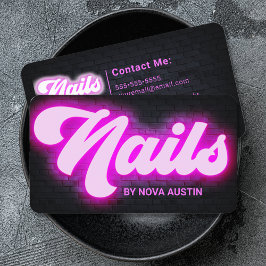 Tarjeta De Visita Salón de belleza de Glam Pink Hot Tech Código QR