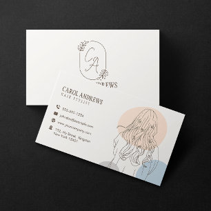 Tarjeta De Visita Salón de belleza de Ilustracion con estilo de pelo