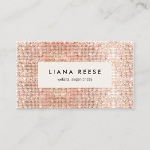 Tarjeta De Visita Salón de belleza de la Secuencia de Oro Rosa