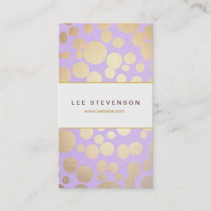 Tarjeta De Visita Salón de belleza de lavanda con patrón de círculo 