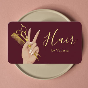 Tarjeta De Visita Salón de Belleza de Lujo Peluquero Peluquera Borgo