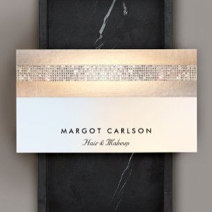 Tarjeta De Visita Salón de belleza de oro de la secuencia de plata m