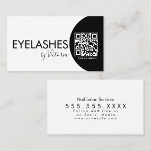 Tarjeta De Visita Salón de belleza de pestañas  CÓDIGO QR   