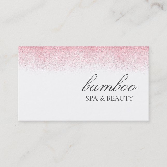 Tarjeta De Visita Salón de belleza de Purpurina rosa Lite (Anverso)