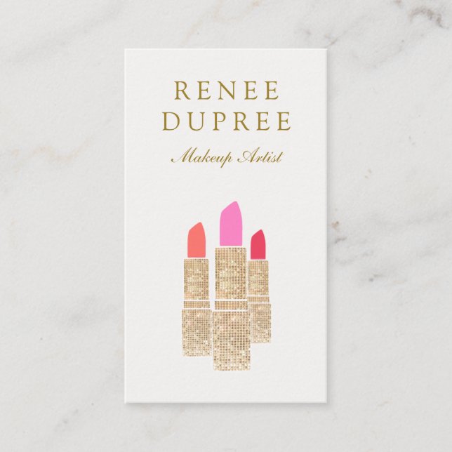 Tarjeta De Visita Salón de belleza del artista de maquillaje de lápi (Anverso)