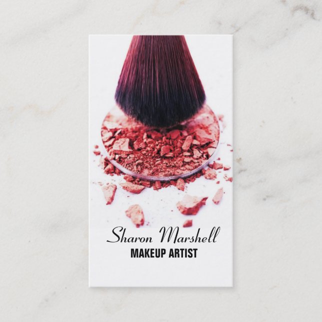 Tarjeta De Visita Salón de belleza del Cosmetologist del artista de (Anverso)