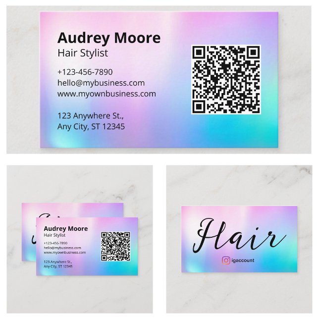 Tarjeta De Visita Salón De Belleza Elegante Con Salón De Pelo (Trendy Hair Salon Hair Stylist Beauty Salon Business Card
)