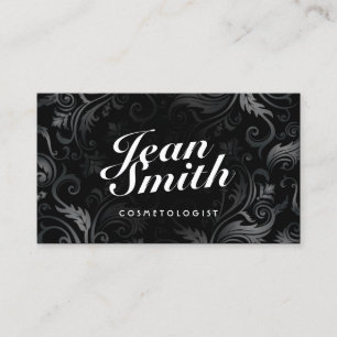 Tarjeta De Visita Salón de Belleza Elegante Cosmetólogo de Ornamento