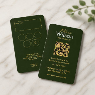 Tarjeta De Visita Salón de belleza elegante moderno con código QR mo