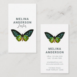 Tarjeta De Visita Salón de Belleza Elegante para Mariposa Mínima