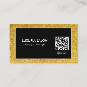 Tarjeta De Visita salón de belleza elegante purpurina dorado   Códig