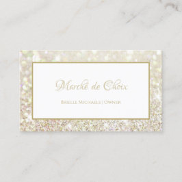 Tarjeta De Visita Salon de Belleza Esteticista con Brillo Dorado