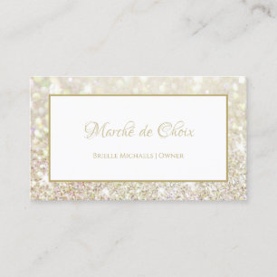 Tarjeta De Visita Salon de Belleza Esteticista con Brillo Dorado