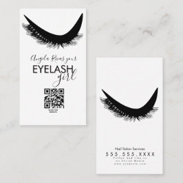 Tarjeta De Visita Salón de Belleza Femenino de Pestañas Minimalista 