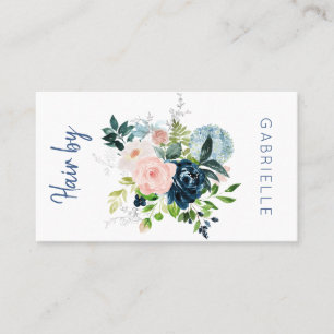 Tarjeta De Visita Salón de belleza floral de acuarela próxima cita