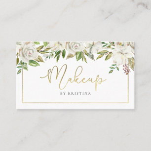 Tarjeta De Visita Salón de belleza floral del artista de maquillaje
