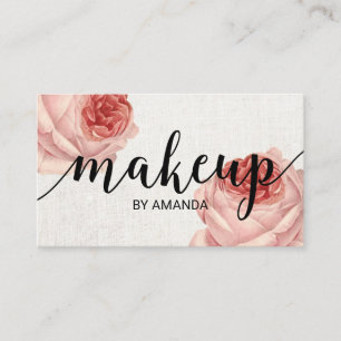 Tarjeta De Visita Salón de belleza floral del artista de maquillaje