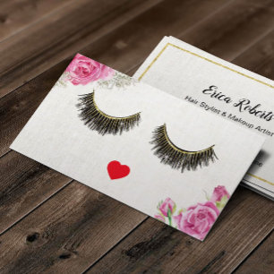 Tarjeta De Visita Salón de belleza floral del vintage del artista de