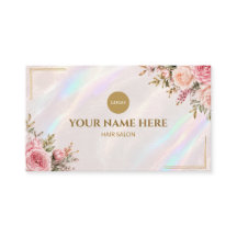 Salón de Belleza Floral Holográfico Elegante