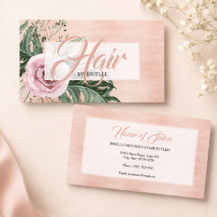 Tarjeta De Visita Salón de Belleza Floral Rubor