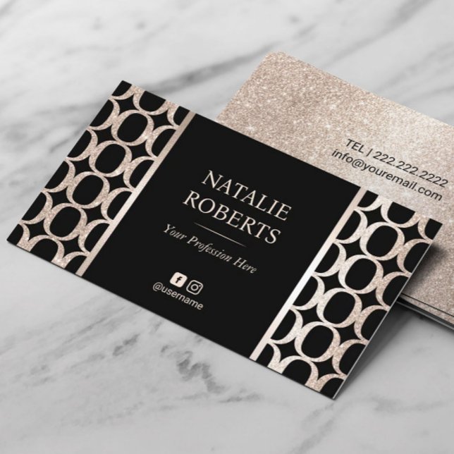 Tarjeta De Visita Salón de Belleza Geométrica De Cabello Con Estilo  (Subido por el creador)