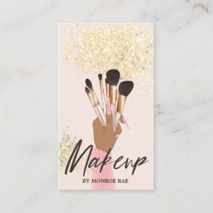 Tarjeta De Visita Salón de belleza Glam Crema de oro rosa