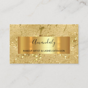 Tarjeta De Visita Salón de belleza Golden Strokes Elegancia
