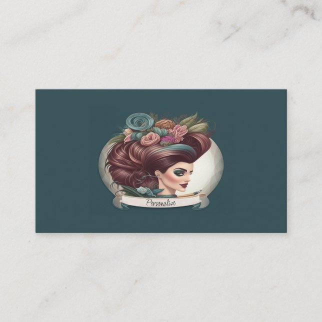 Tarjeta De Visita Salón De Belleza Hairstylista Suministros Cosmétic (Anverso)