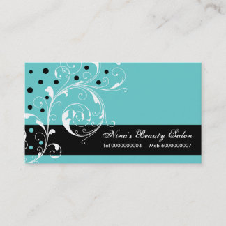 Tarjeta De Visita Salón de belleza hoja de desplazamiento floral neg