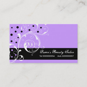 Tarjeta De Visita Salón de belleza hoja de desplazamiento floral neg