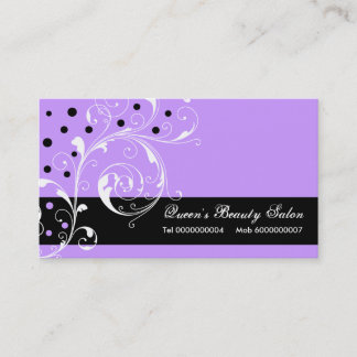 Tarjeta De Visita Salón de belleza hoja de desplazamiento floral neg