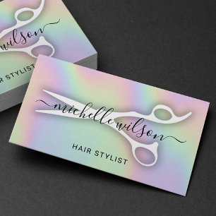 Tarjeta De Visita Salón de Belleza Holográfica para la Patria Estili