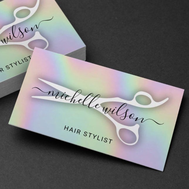 Tarjeta De Visita Salón de Belleza Holográfica para la Patria Estili (Subido por el creador)