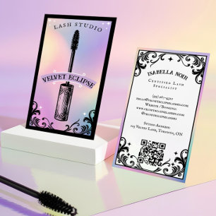 Tarjeta De Visita Salón de Belleza Iridescente Holográfico Luxury La