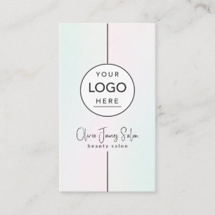 Tarjeta De Visita Salón de Belleza Logo Redondo Código QR Redes Soci