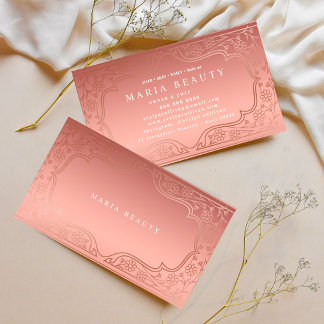 Tarjeta De Visita Salón de belleza MakeUp Artist Rosa información so