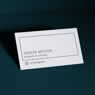 Tarjeta De Visita Salón de Belleza Minimalista Moderno de Cabello Az
