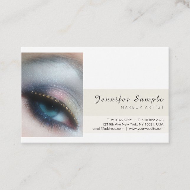 Tarjeta De Visita Salón de belleza moderno Artista de maquillaje Sed (Anverso)